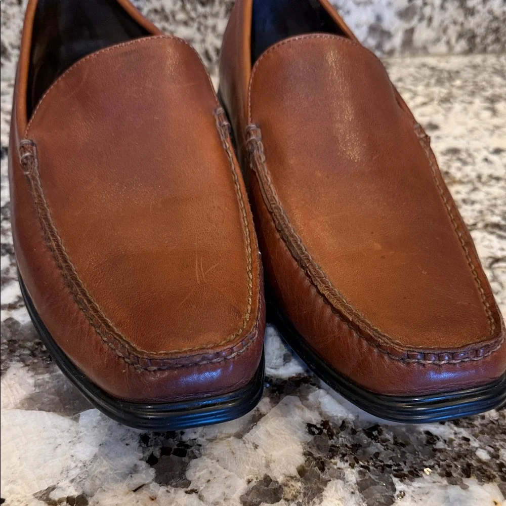 Cole Haan Men's Tan Leather Slip-On Loafers - Picture 10 of 11